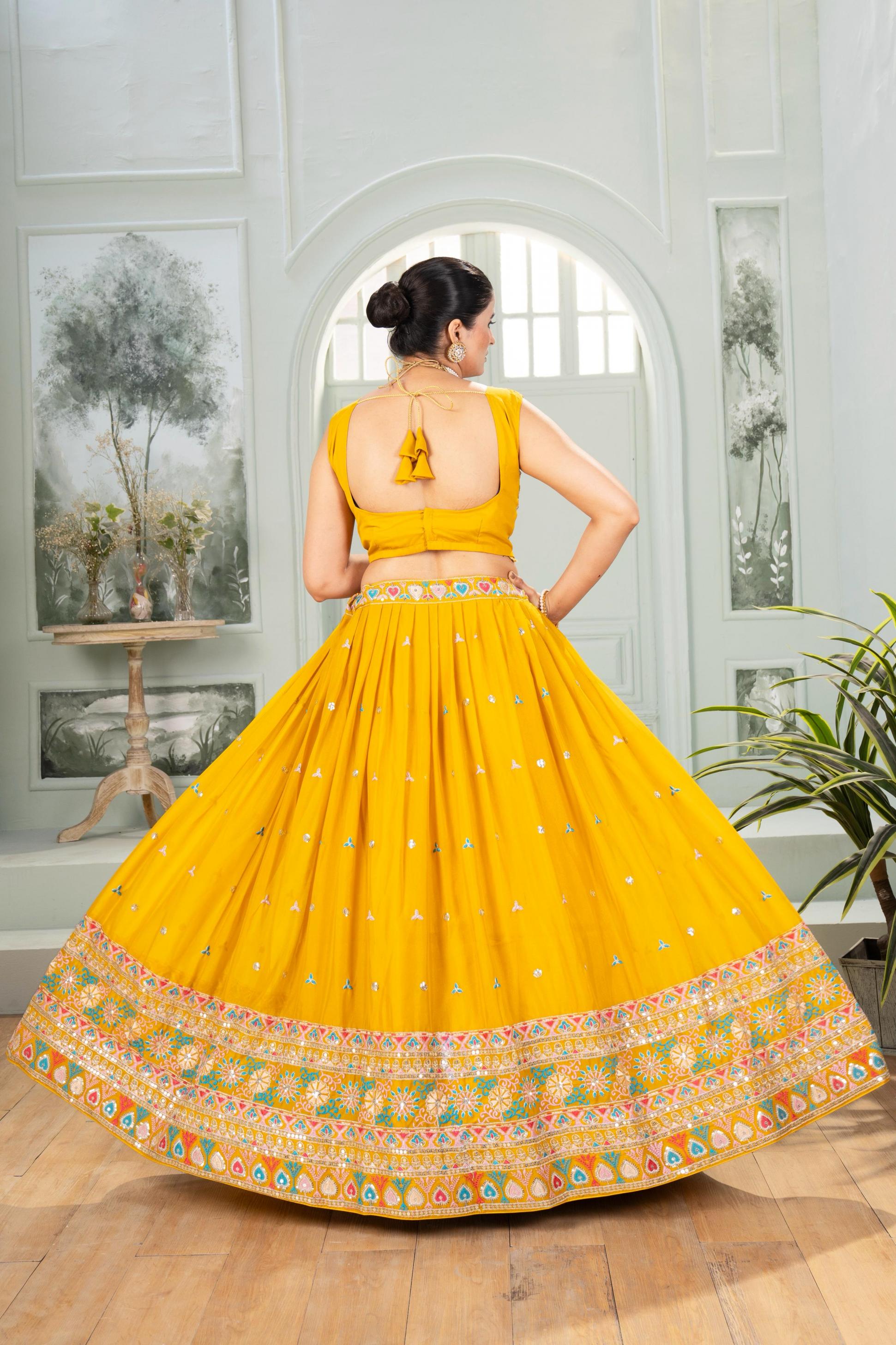 5111 STAR GEORGETTE EXCLUSIVE DESIGN LEHENGA CHOLI WITH DUPATTA  