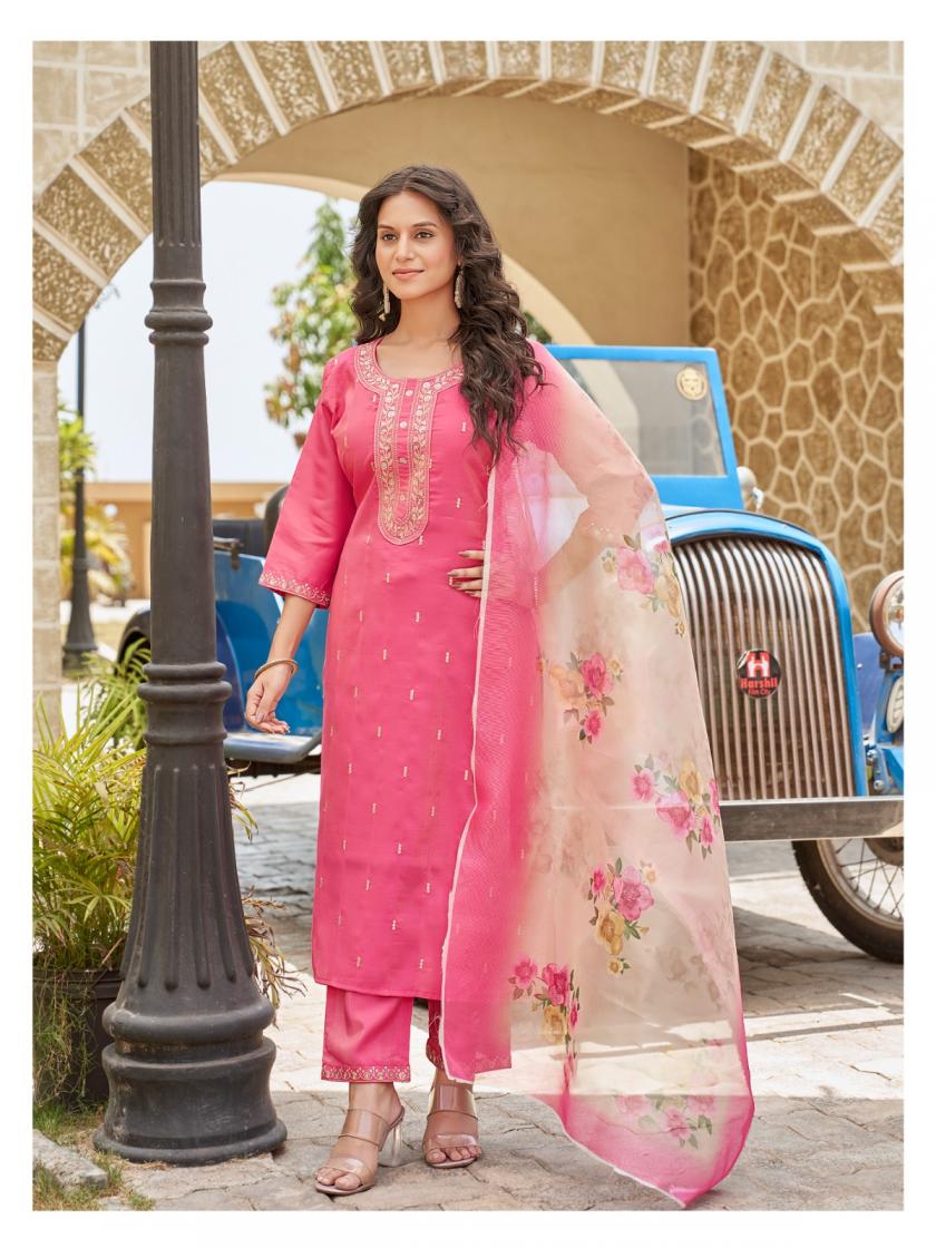 scorpio by aanchi designer roman shimmer fully stitch suit for ladies 
