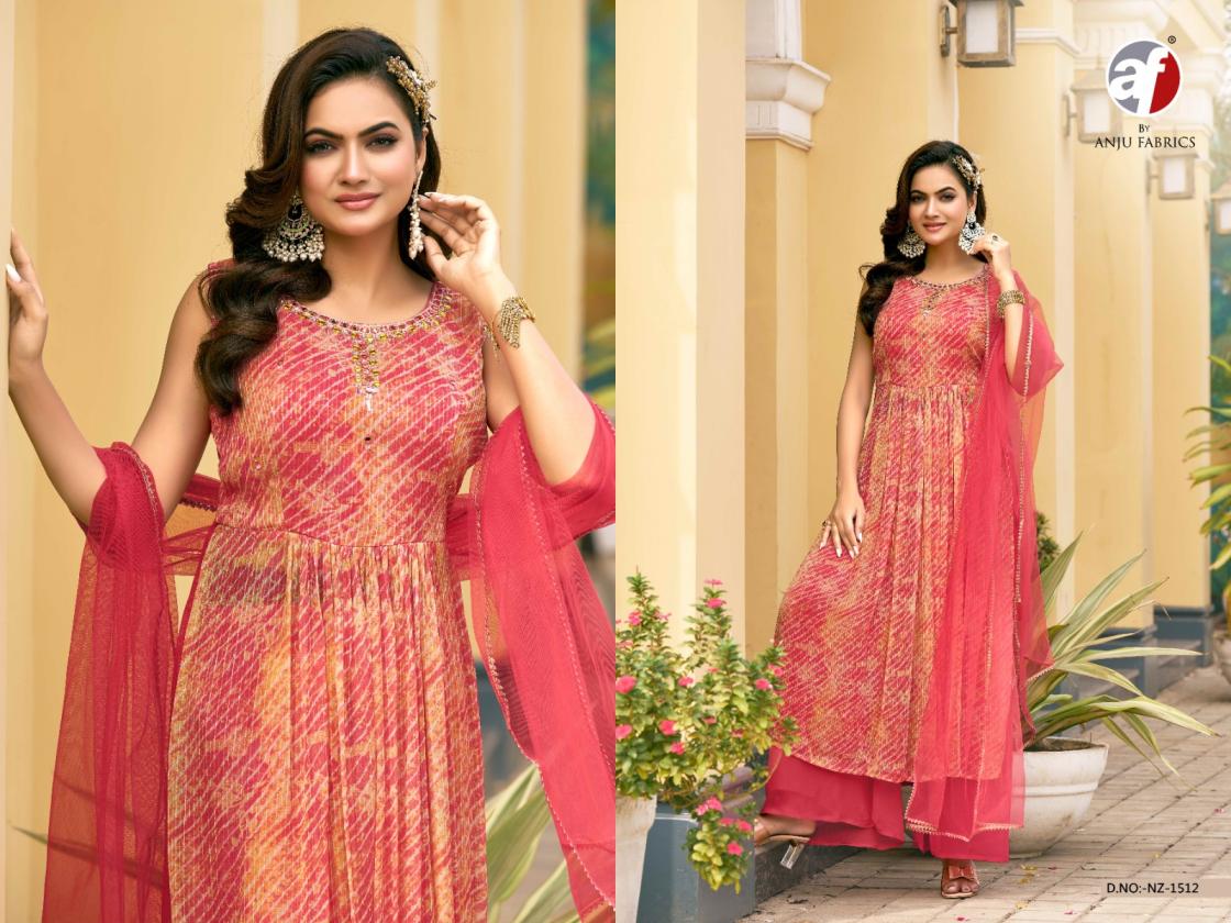NZ 1512 BY ANJU FAB FULL STITCH CLASSIC CORCHET GEORGETTE PLAZZO DRESS