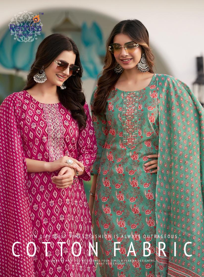 RADHIKA LIFESTYLE COTTON KUDI VOL 20 STYLISH PLUSH SIZE 3PCS DRESS