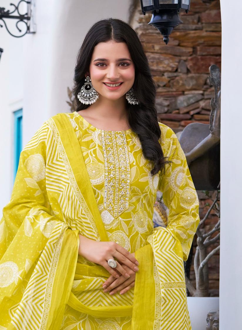 RADHIKA LIFESTYLE COTTON KUDI VOL 20 STYLISH PLUSH SIZE 3PCS DRESS