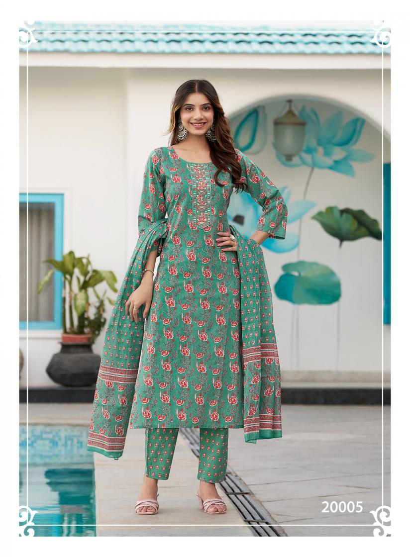 RADHIKA LIFESTYLE COTTON KUDI VOL 20 STYLISH PLUSH SIZE 3PCS DRESS
