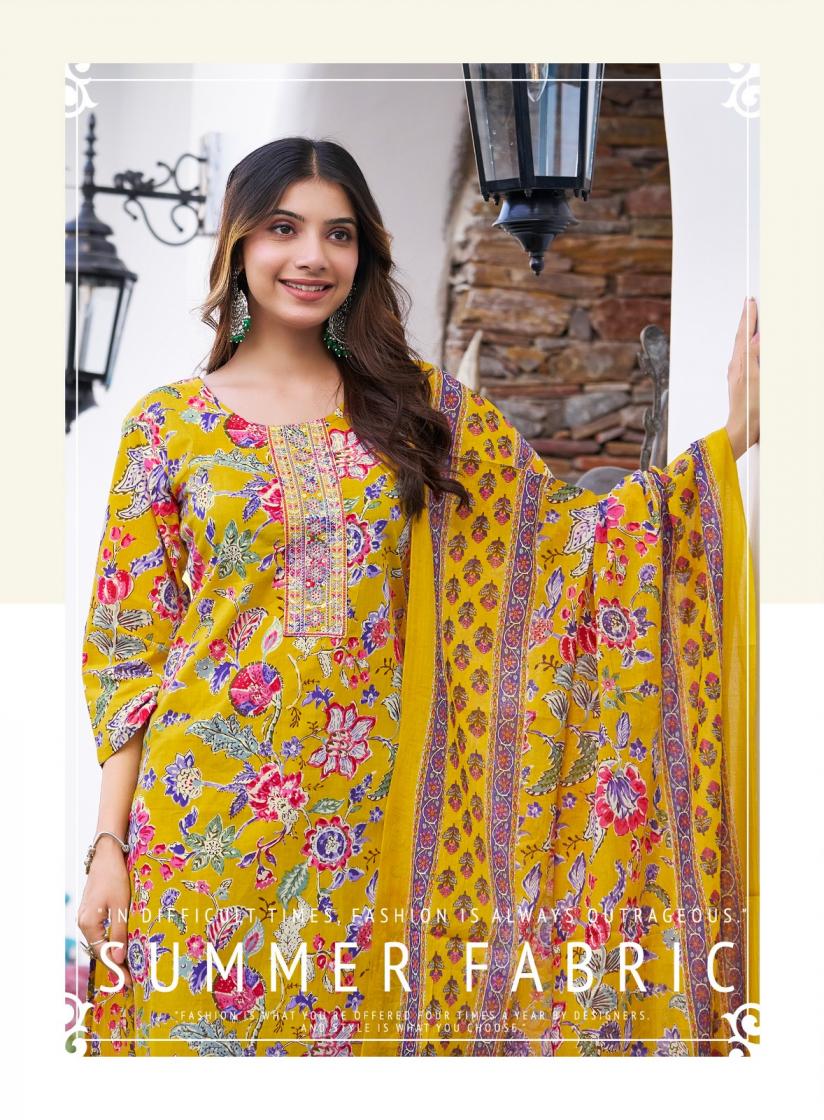 RADHIKA LIFESTYLE COTTON KUDI VOL 20 STYLISH PLUSH SIZE 3PCS DRESS