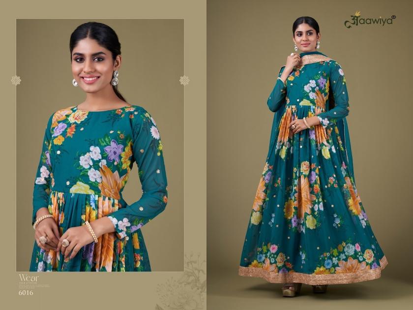 AAWIYA FLORAL VOL 1 FULL STITCH 6016 FOX GEORGETTE SALWAR KAMEEZ 