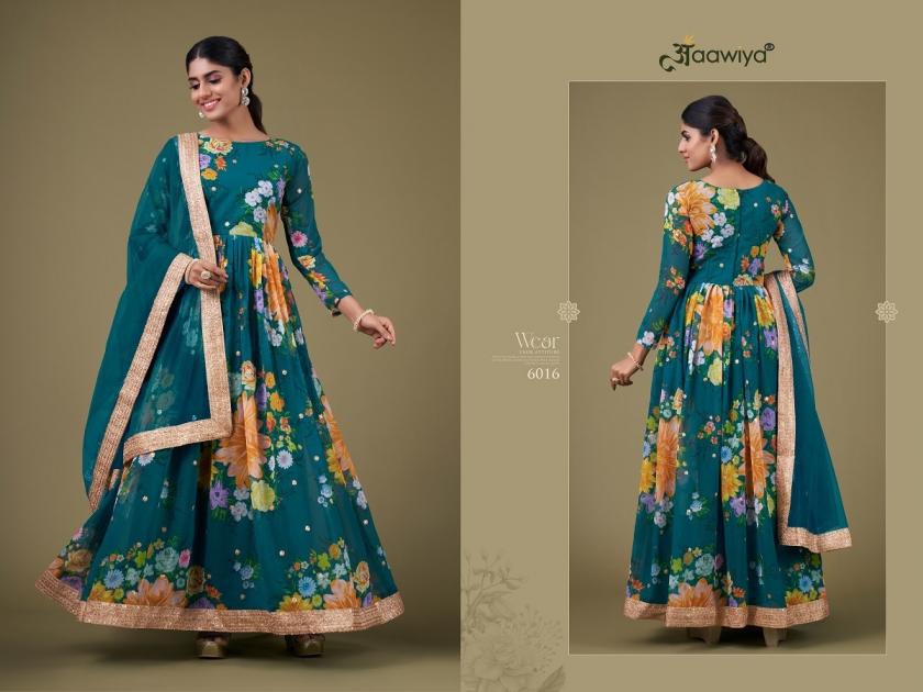 AAWIYA FLORAL VOL 1 FULL STITCH 6016 FOX GEORGETTE SALWAR KAMEEZ 