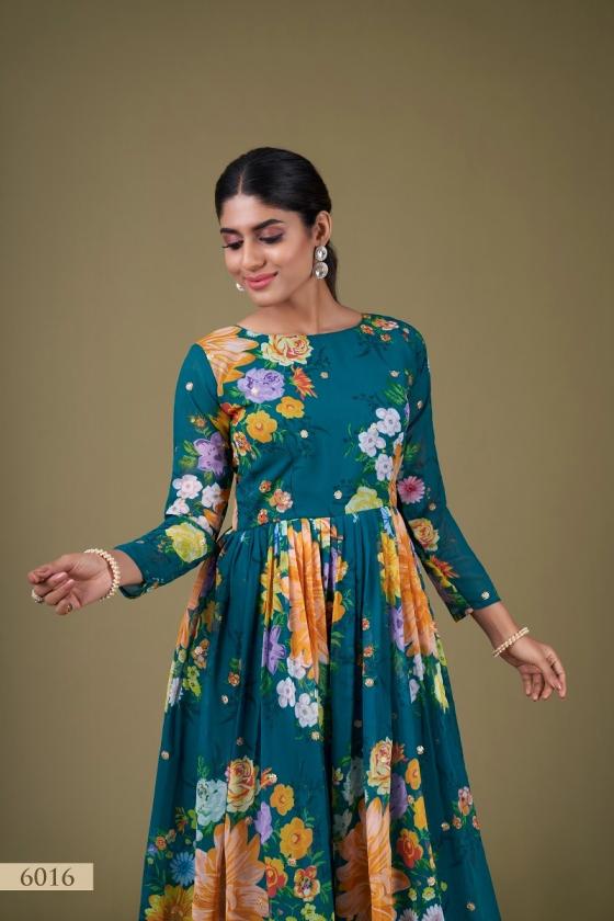 AAWIYA FLORAL VOL 1 FULL STITCH 6016 FOX GEORGETTE SALWAR KAMEEZ 