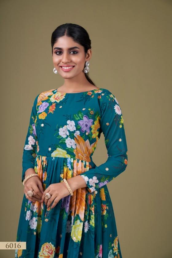 AAWIYA FLORAL VOL 1 FULL STITCH 6016 FOX GEORGETTE SALWAR KAMEEZ 