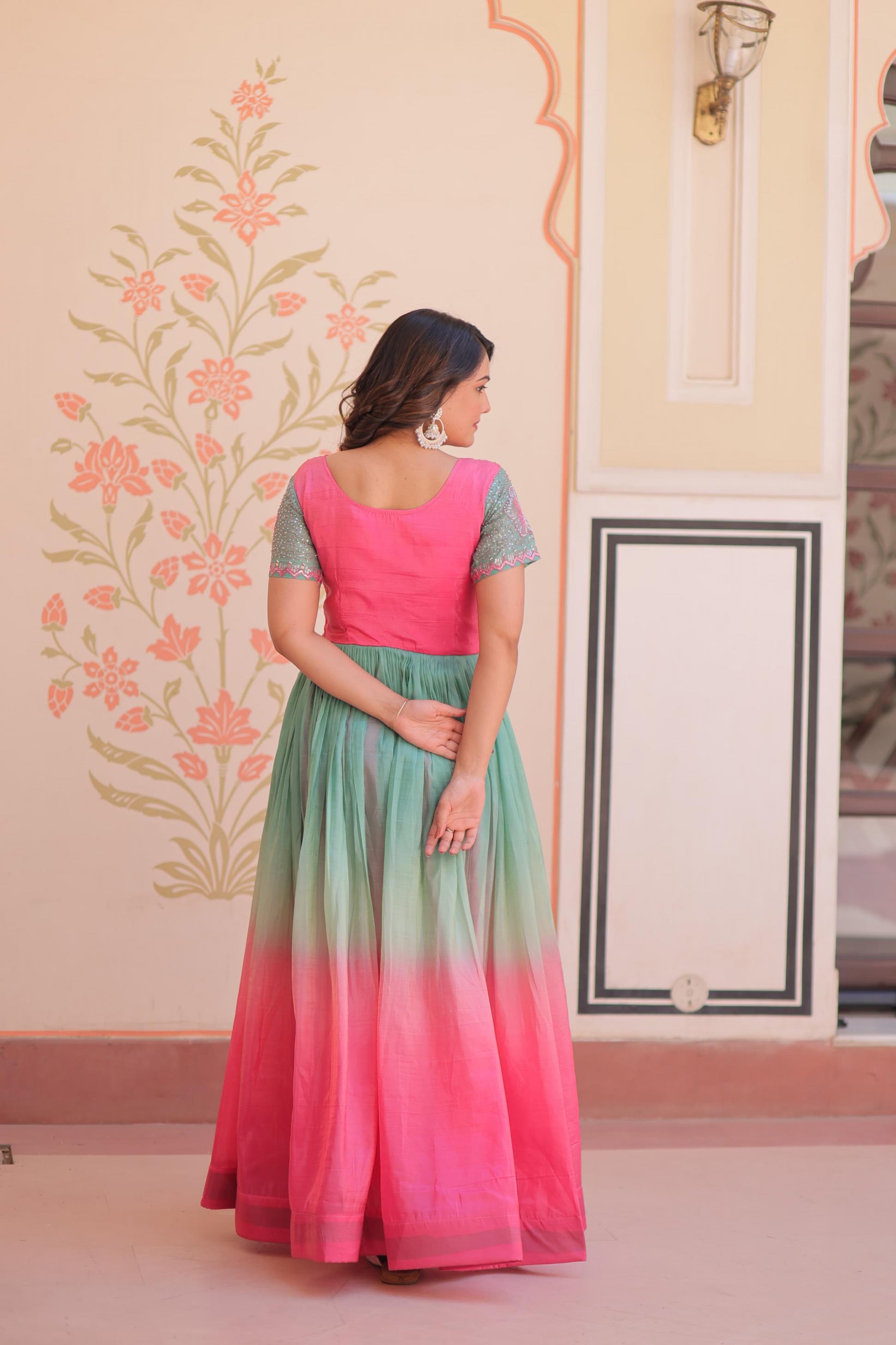 KA 1169 GOLD CRUSH READYMADE PARTY WEAR GOWN FOR LADIES 