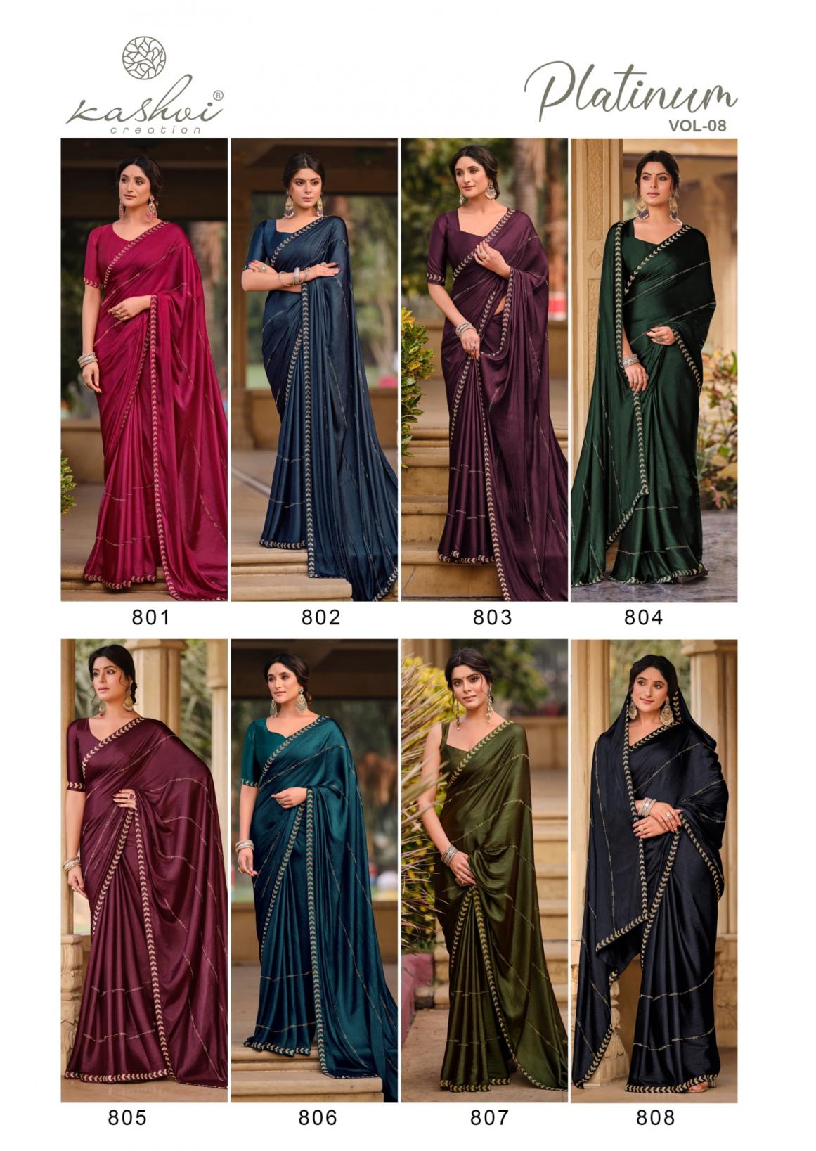 PLATINUM VOL 8 BY KASHVI CREATION SILK CASUAL WEAR PRINTED SAREES