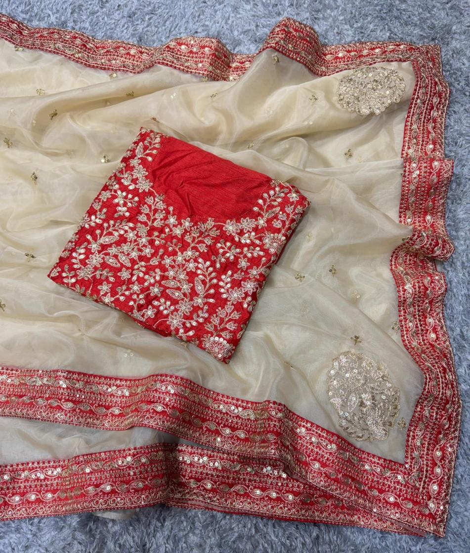 kc 2042 sequence luxurious organza sarees for women 
