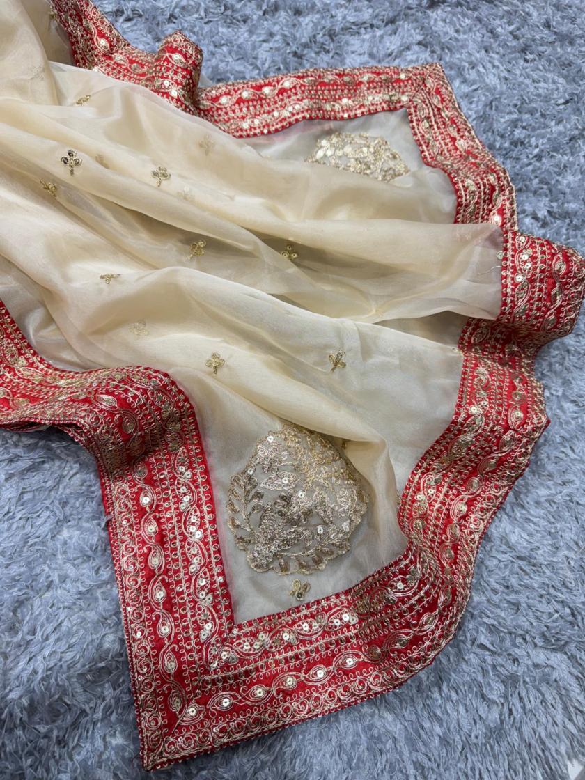 kc 2042 sequence luxurious organza sarees for women 