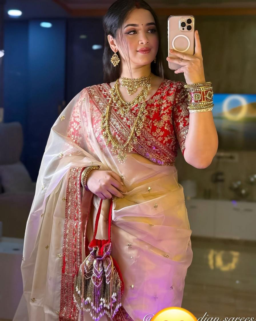 kc 2042 sequence luxurious organza sarees for women 