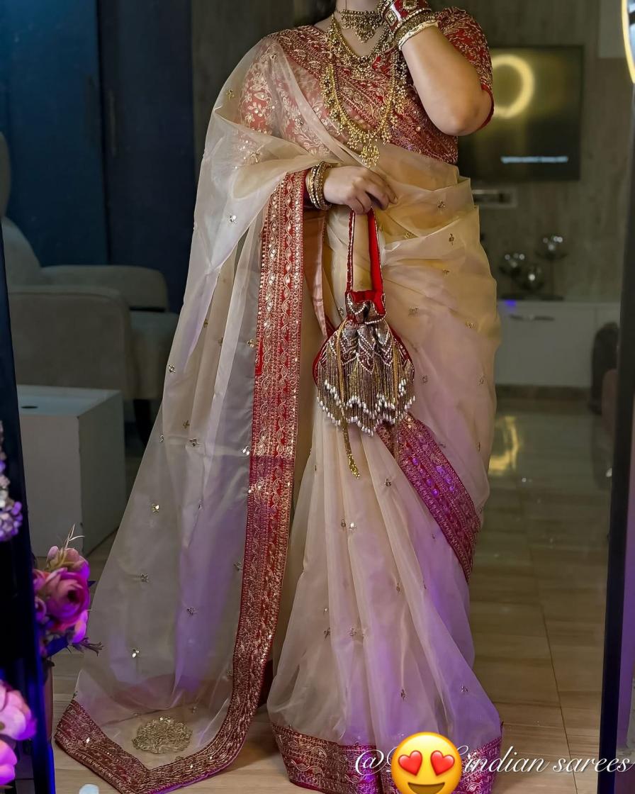 kc 2042 sequence luxurious organza sarees for women 