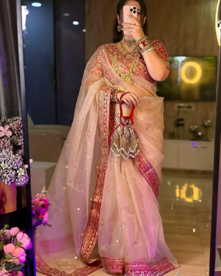 kc 2042 sequence luxurious organza sarees for women 