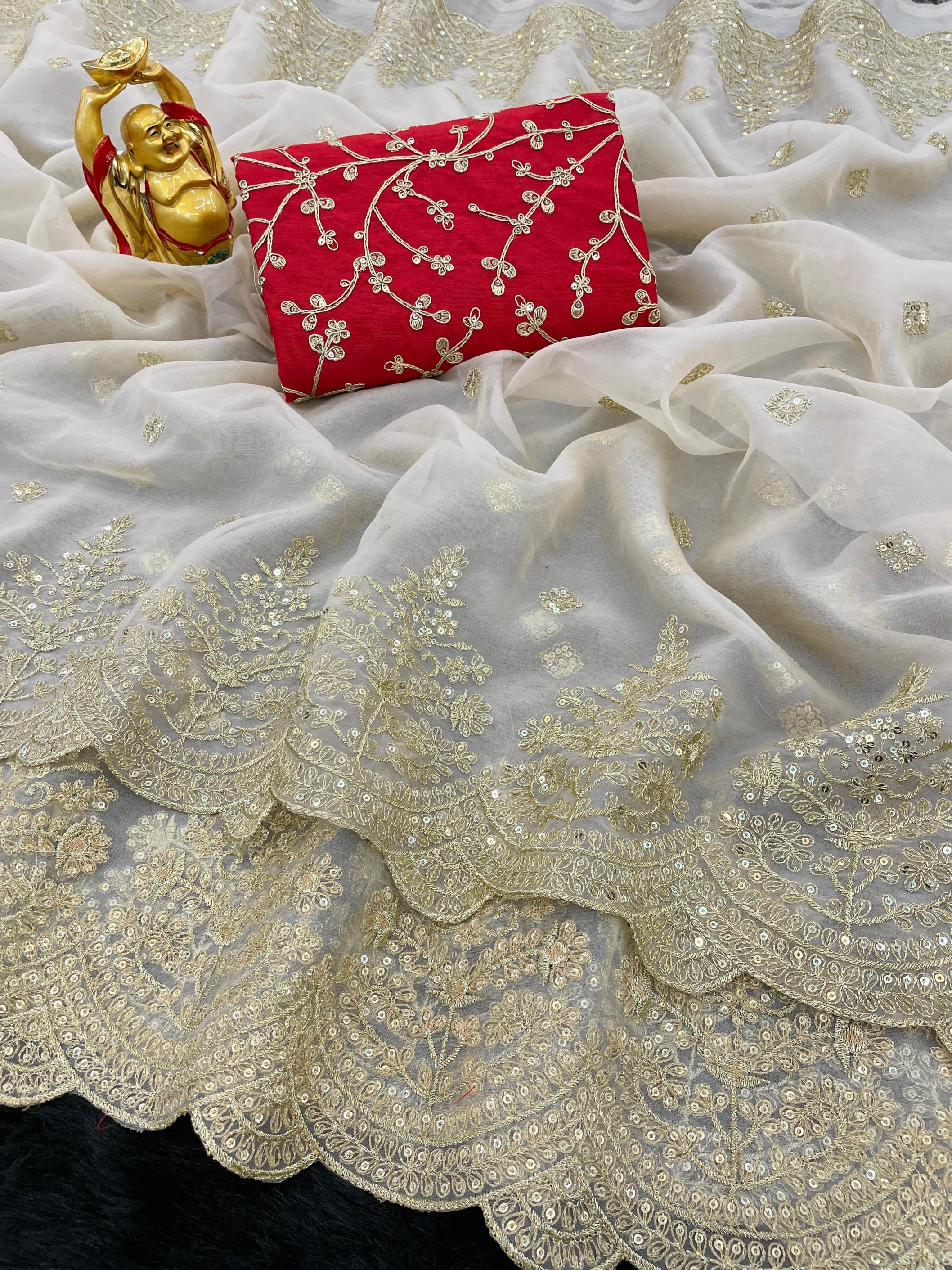KC 834 FASHIONBALE DESIGN ORGANZA SAREES ONLINE 