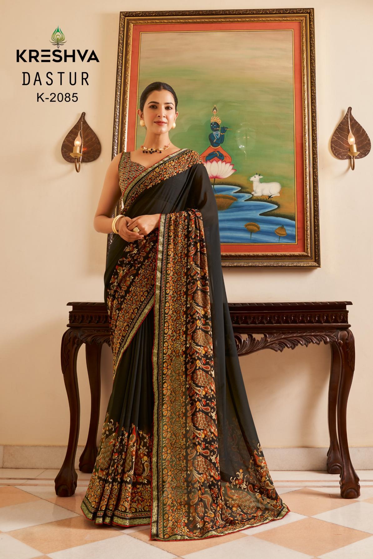 dastur by kreshva georgette shop trendy sarees online at affordable prices