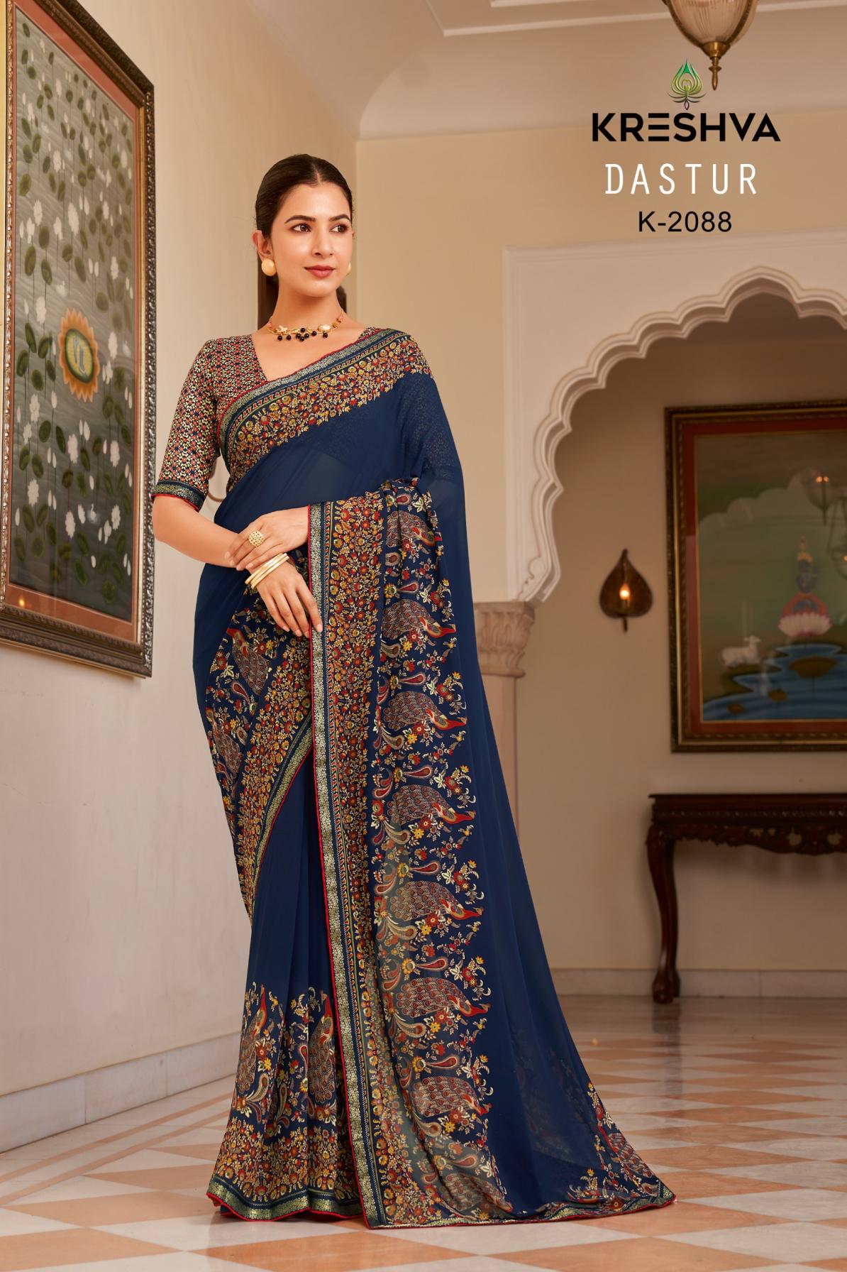dastur by kreshva georgette shop trendy sarees online at affordable prices