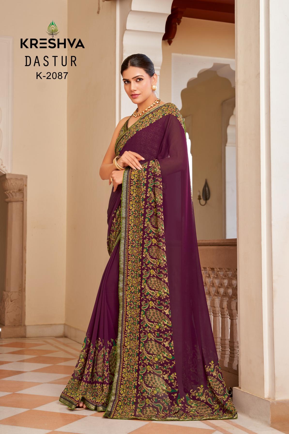 dastur by kreshva georgette shop trendy sarees online at affordable prices