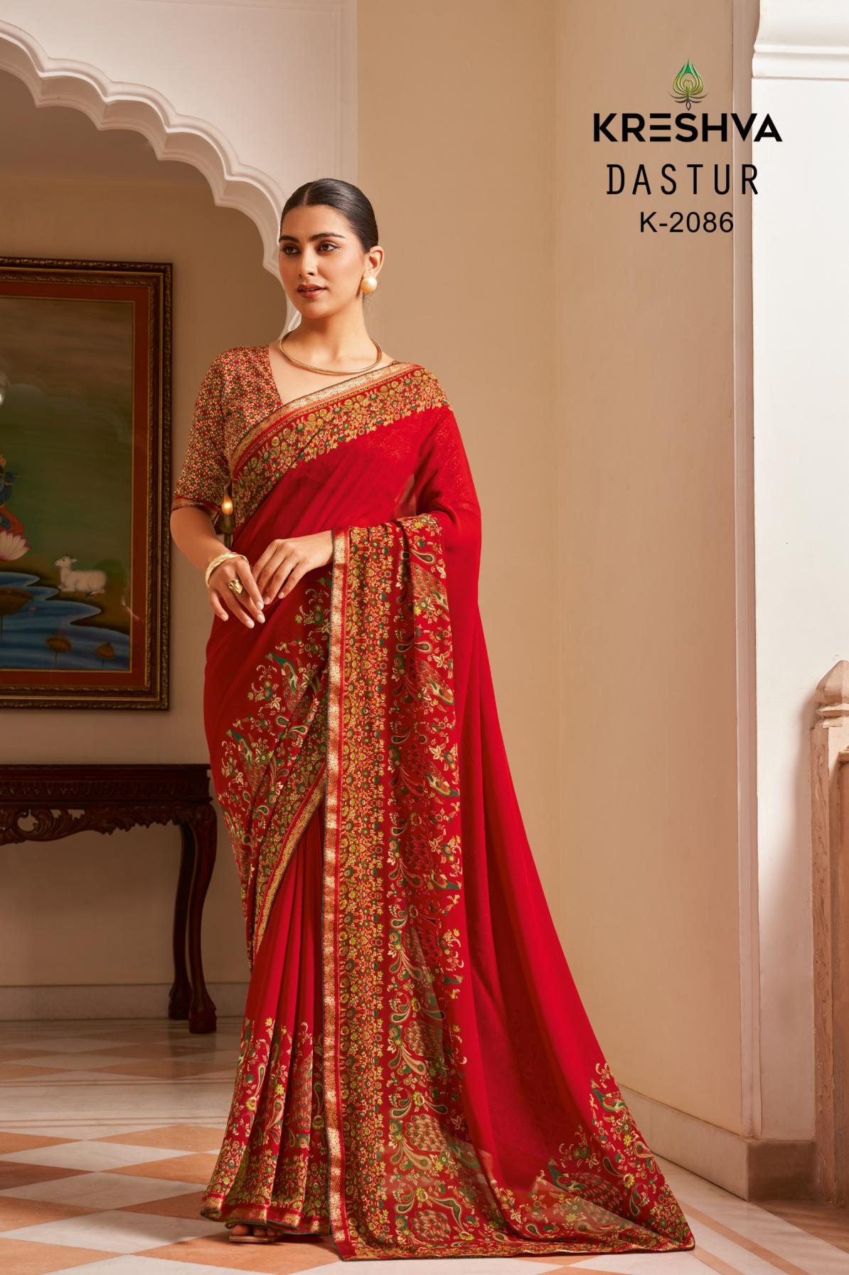 dastur by kreshva georgette shop trendy sarees online at affordable prices
