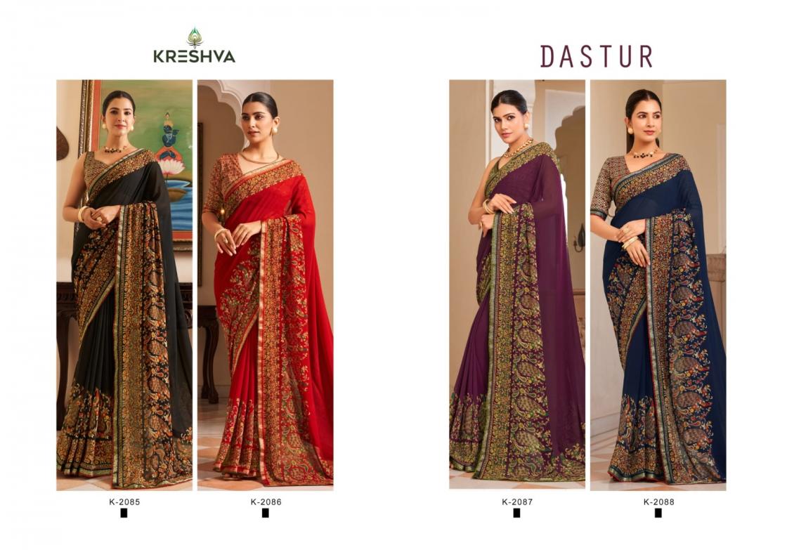 dastur by kreshva georgette shop trendy sarees online at affordable prices