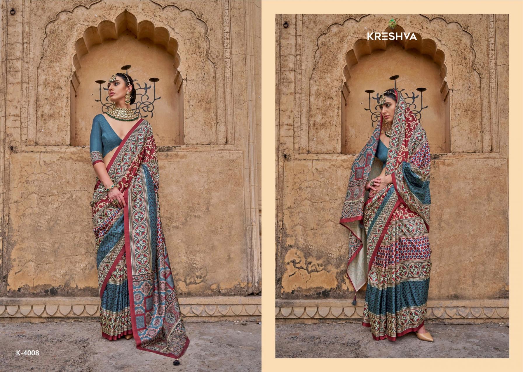 mantra by kreshva 4005-4014 silk party wear saree for womens 
