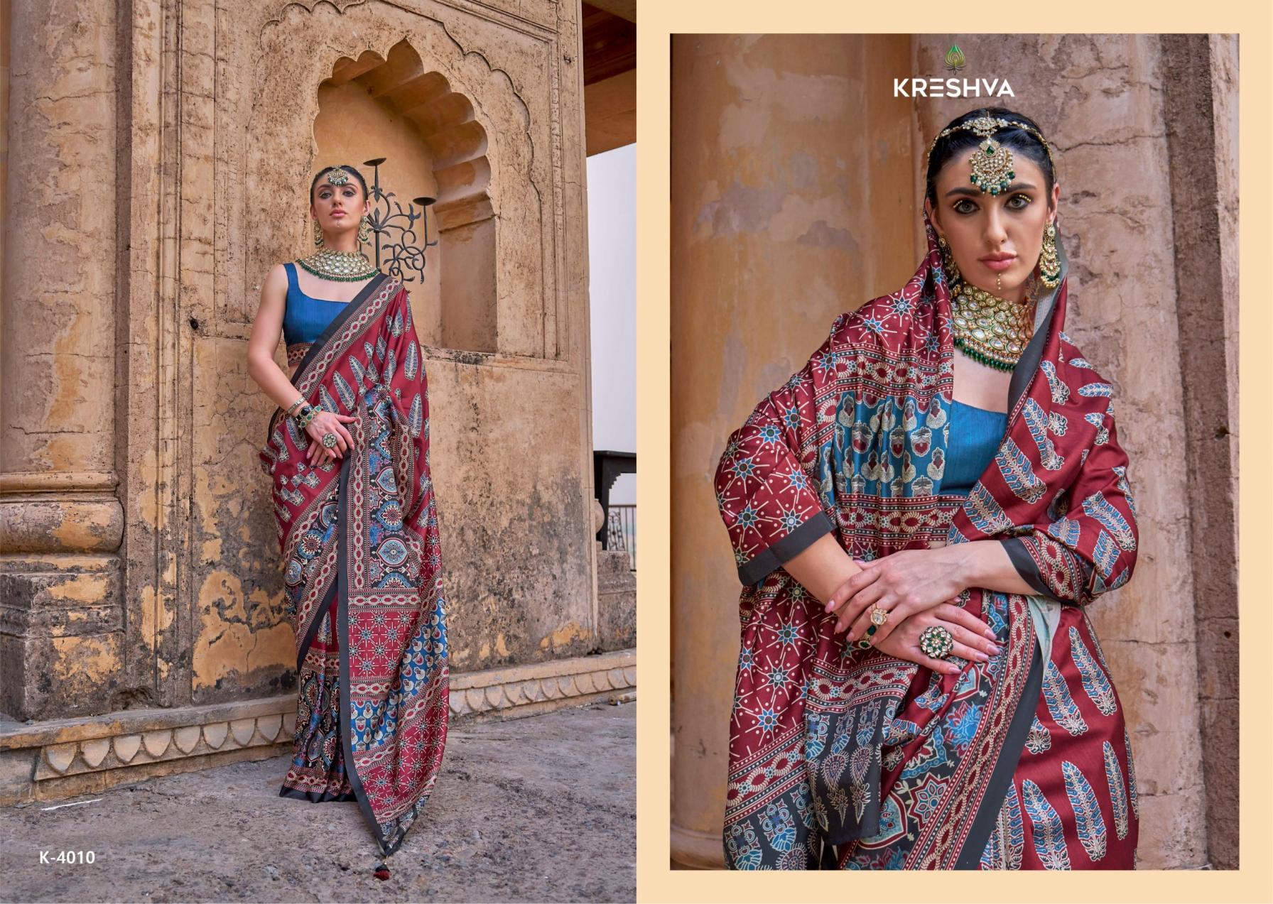 mantra by kreshva 4005-4014 silk party wear saree for womens 