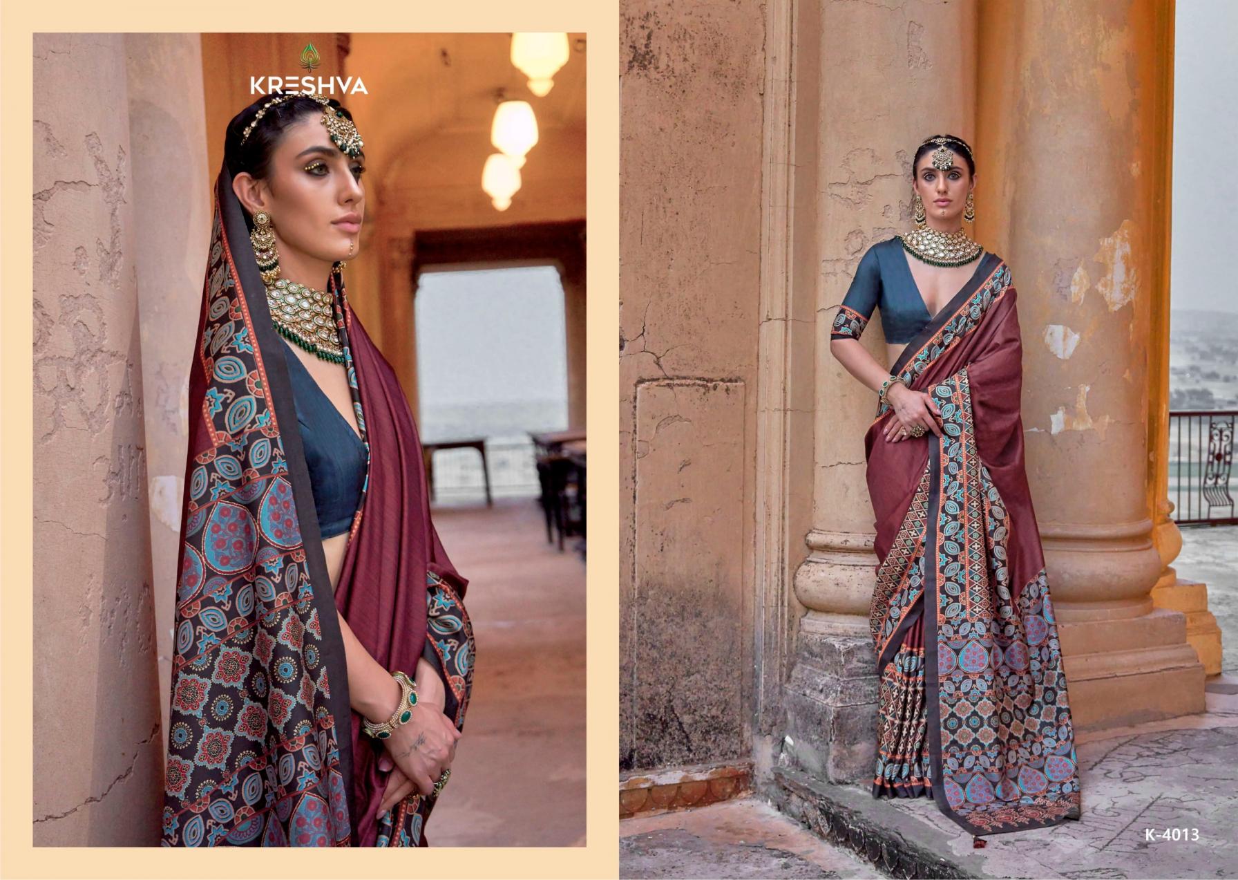mantra by kreshva 4005-4014 silk party wear saree for womens 
