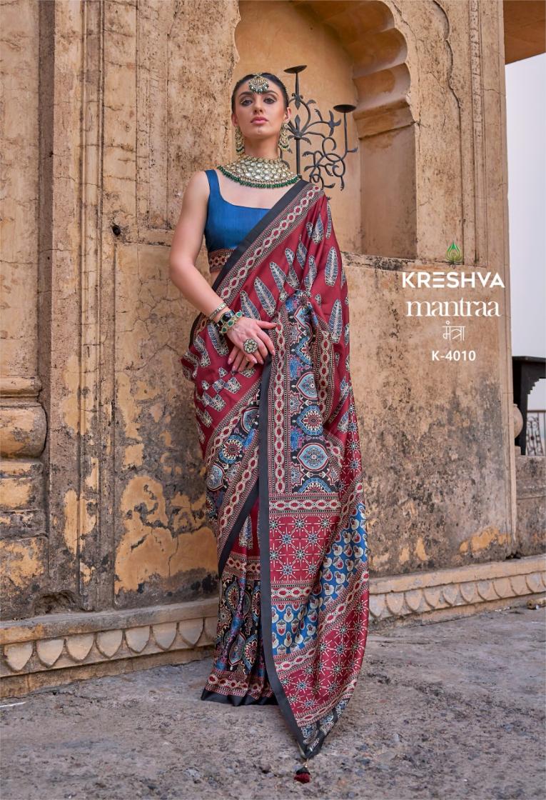 mantra by kreshva 4005-4014 silk party wear saree for womens 