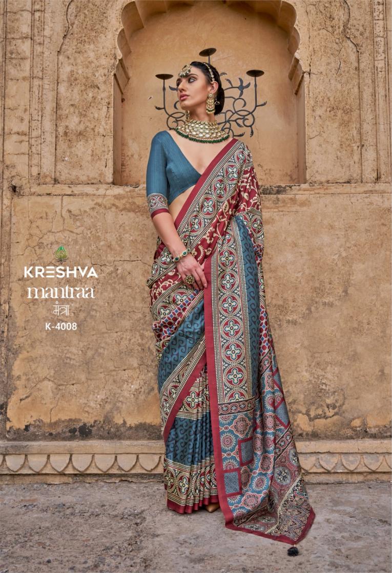 mantra by kreshva 4005-4014 silk party wear saree for womens 