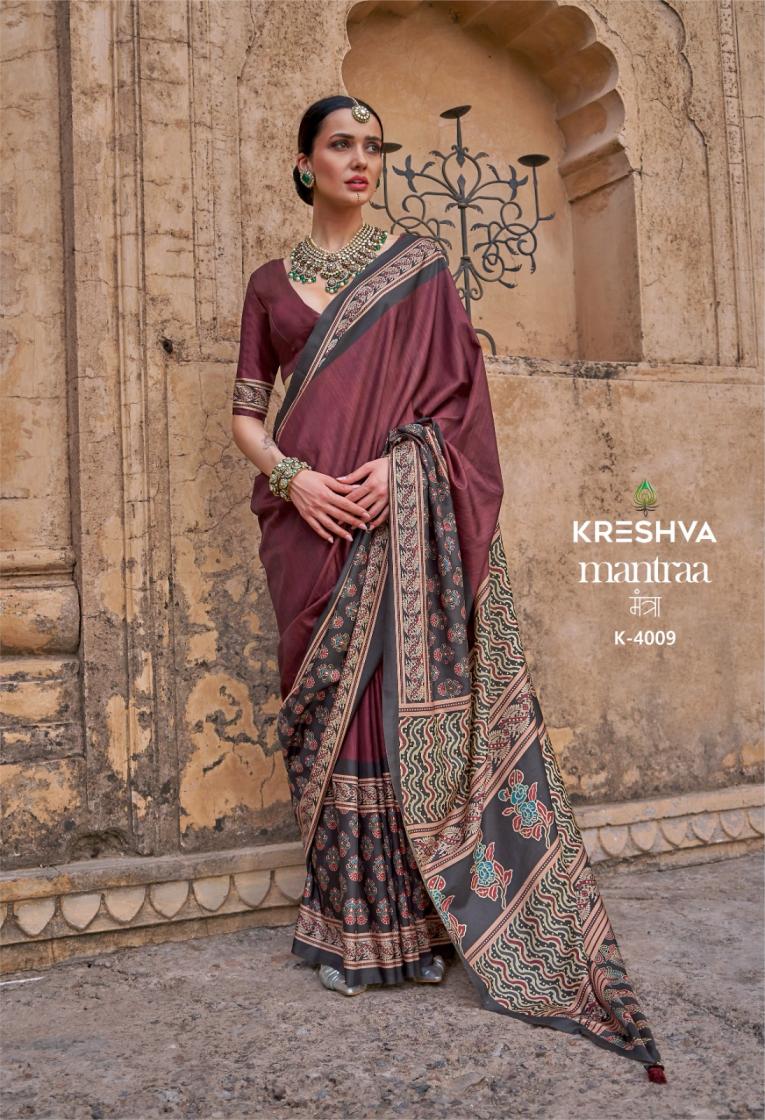 mantra by kreshva 4005-4014 silk party wear saree for womens 