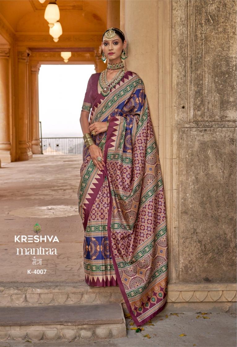 mantra by kreshva 4005-4014 silk party wear saree for womens 