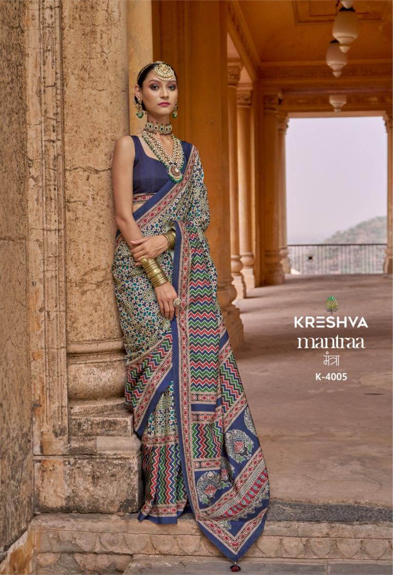 mantra by kreshva 4005-4014 silk party wear saree for womens 