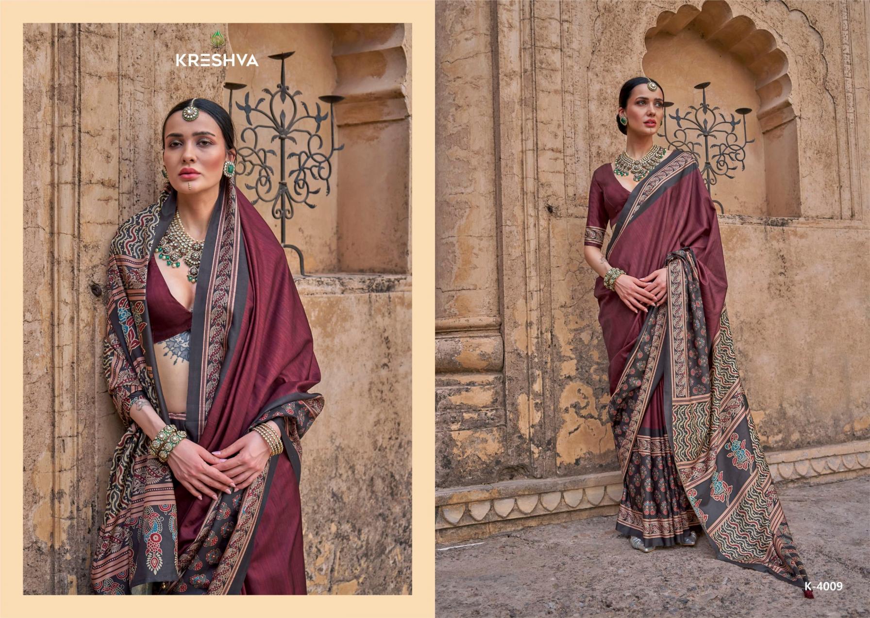 mantra by kreshva 4005-4014 silk party wear saree for womens 