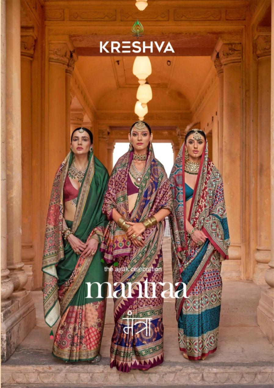 mantra by kreshva 4005-4014 silk party wear saree for womens 