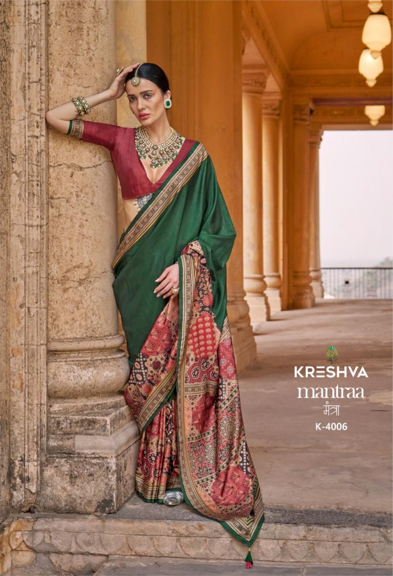 mantra by kreshva 4005-4014 silk party wear saree for womens 