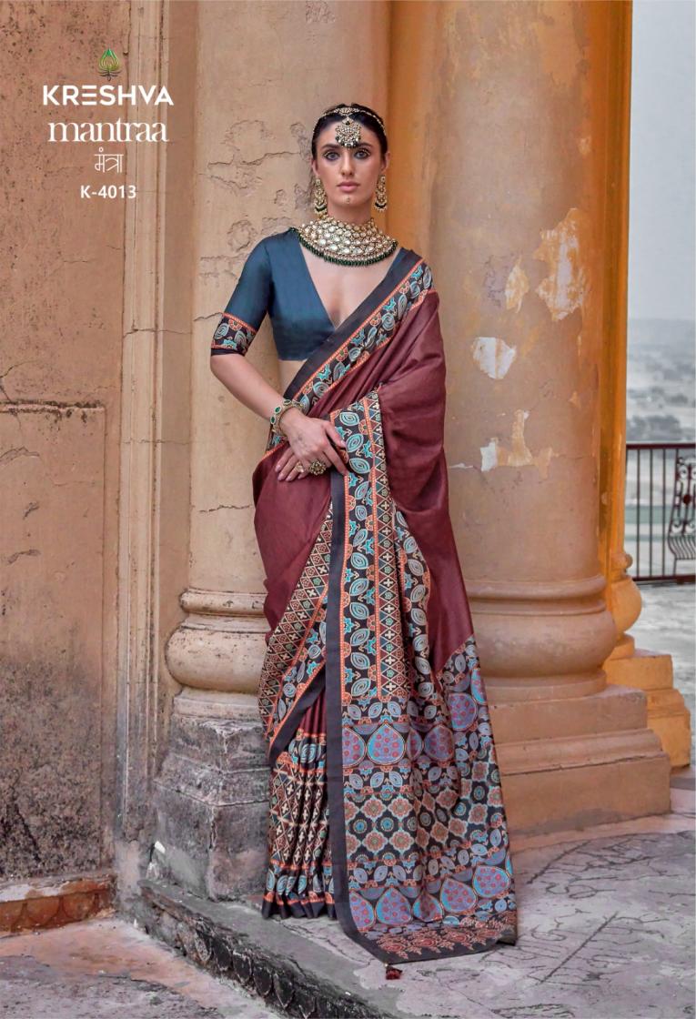 mantra by kreshva 4005-4014 silk party wear saree for womens 