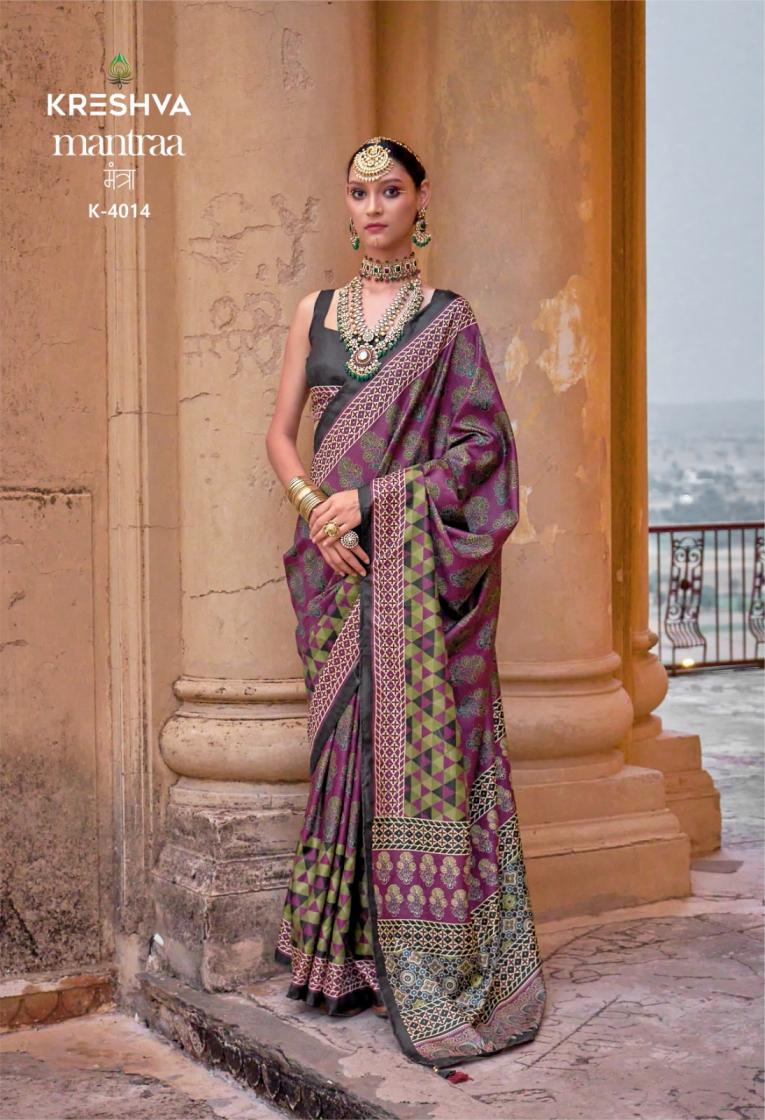 mantra by kreshva 4005-4014 silk party wear saree for womens 