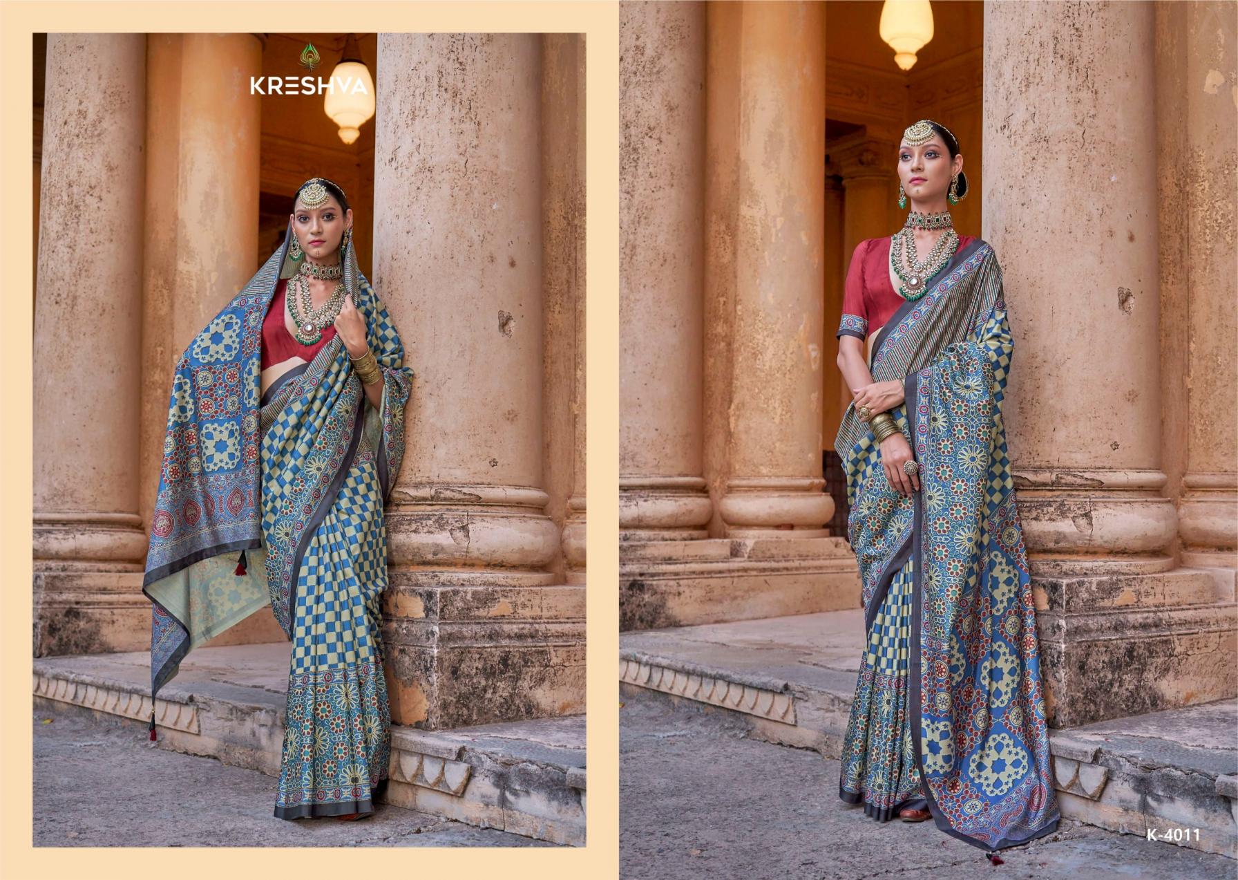 mantra by kreshva 4005-4014 silk party wear saree for womens 