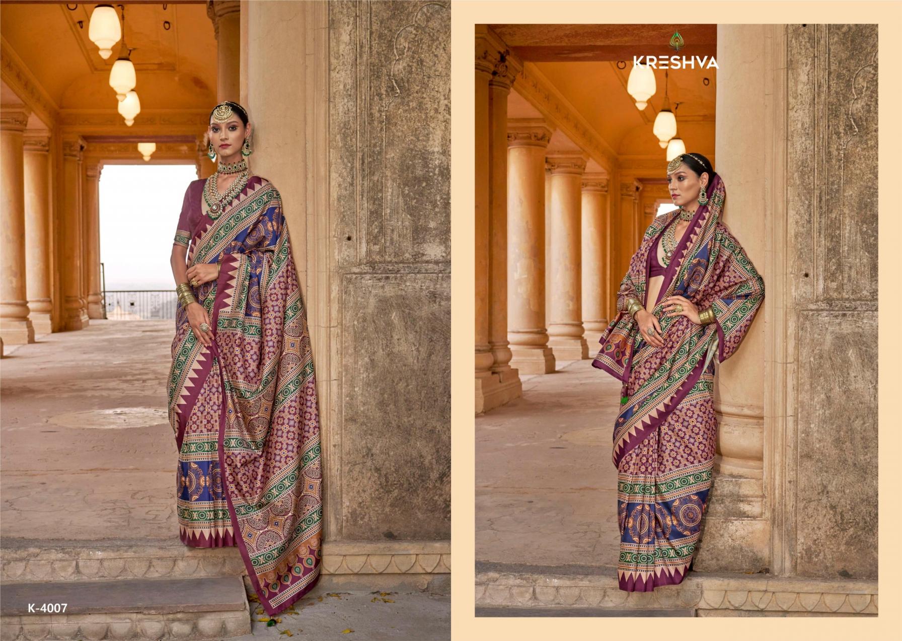 mantra by kreshva 4005-4014 silk party wear saree for womens 
