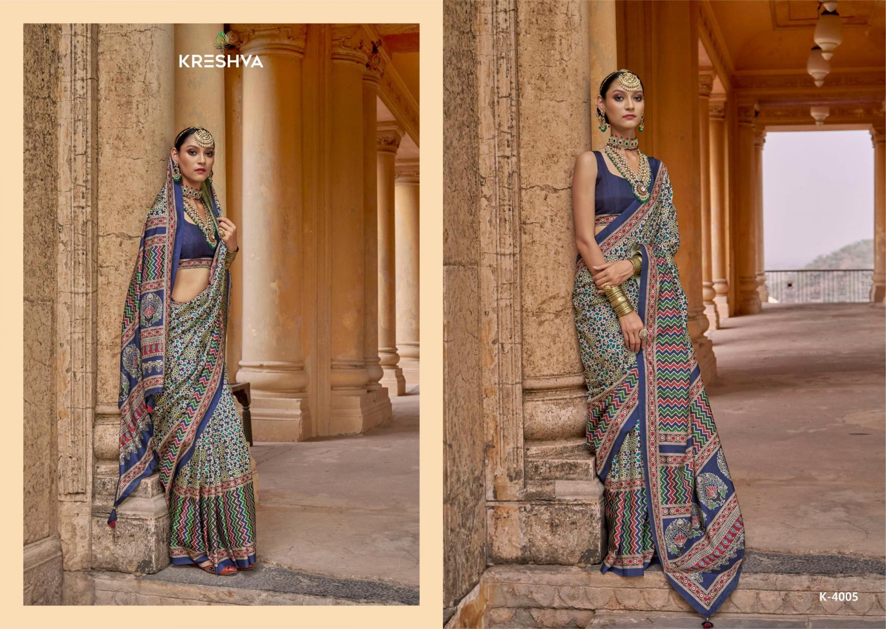 mantra by kreshva 4005-4014 silk party wear saree for womens 