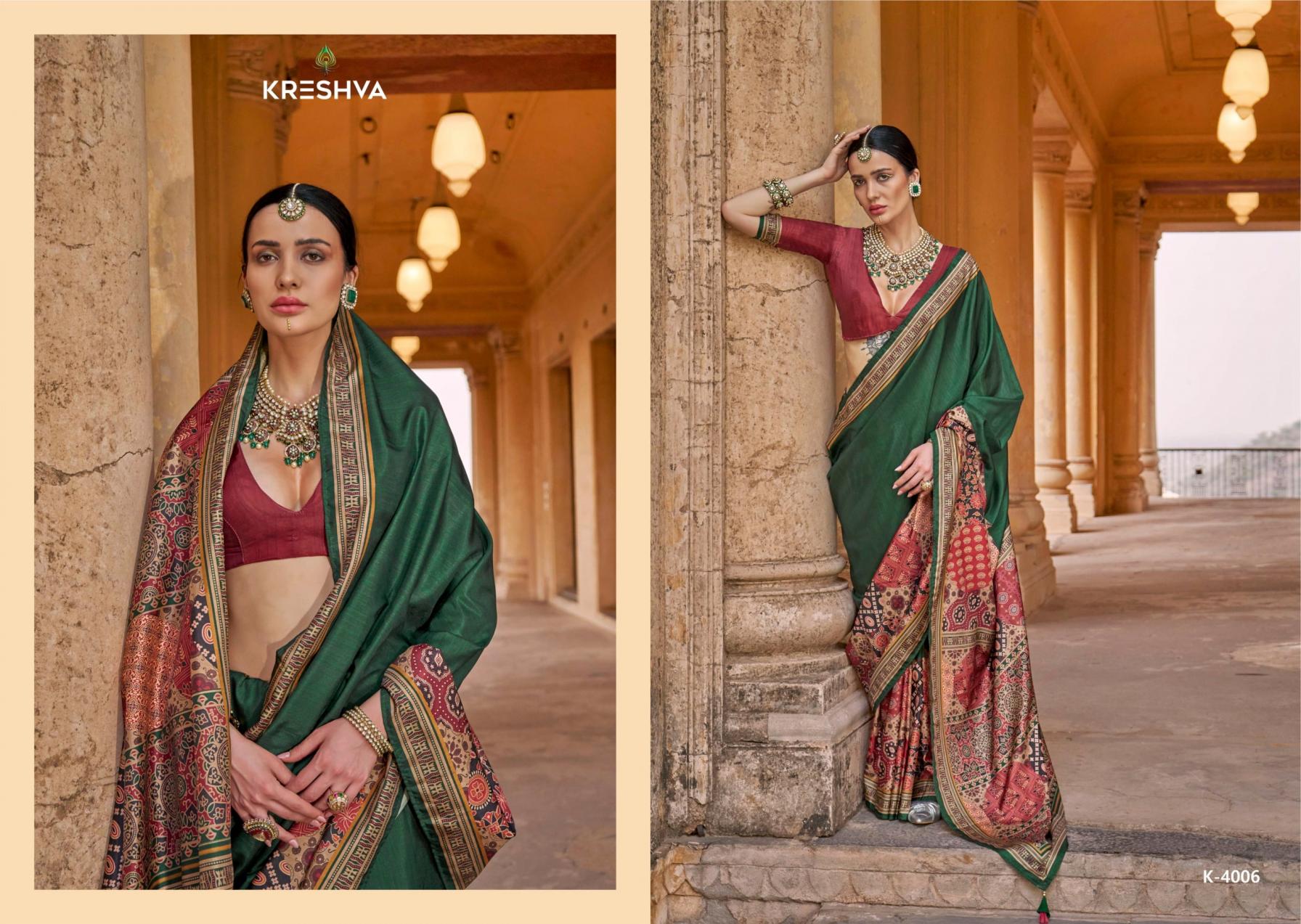 mantra by kreshva 4005-4014 silk party wear saree for womens 