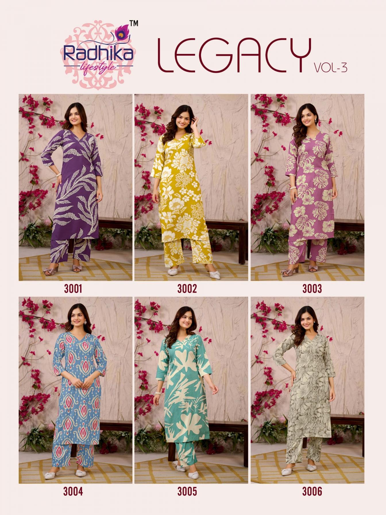 RADHIKA LIFESTYLE LEGACY VOL 3 FULL STITCH PLUS SIZE RAYON STYLISH CO-ORD 
