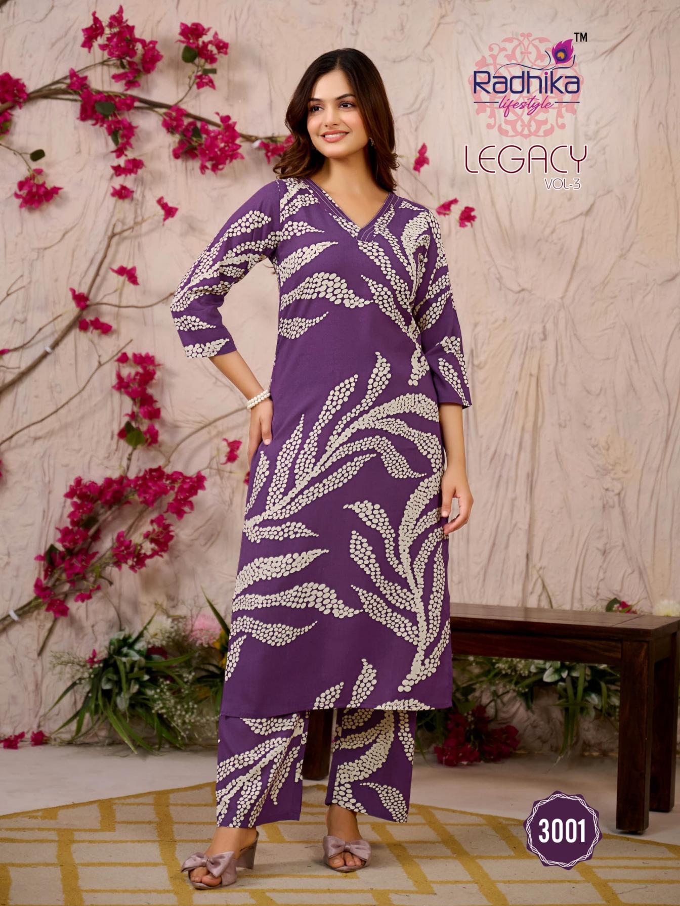 RADHIKA LIFESTYLE LEGACY VOL 3 FULL STITCH PLUS SIZE RAYON STYLISH CO-ORD 