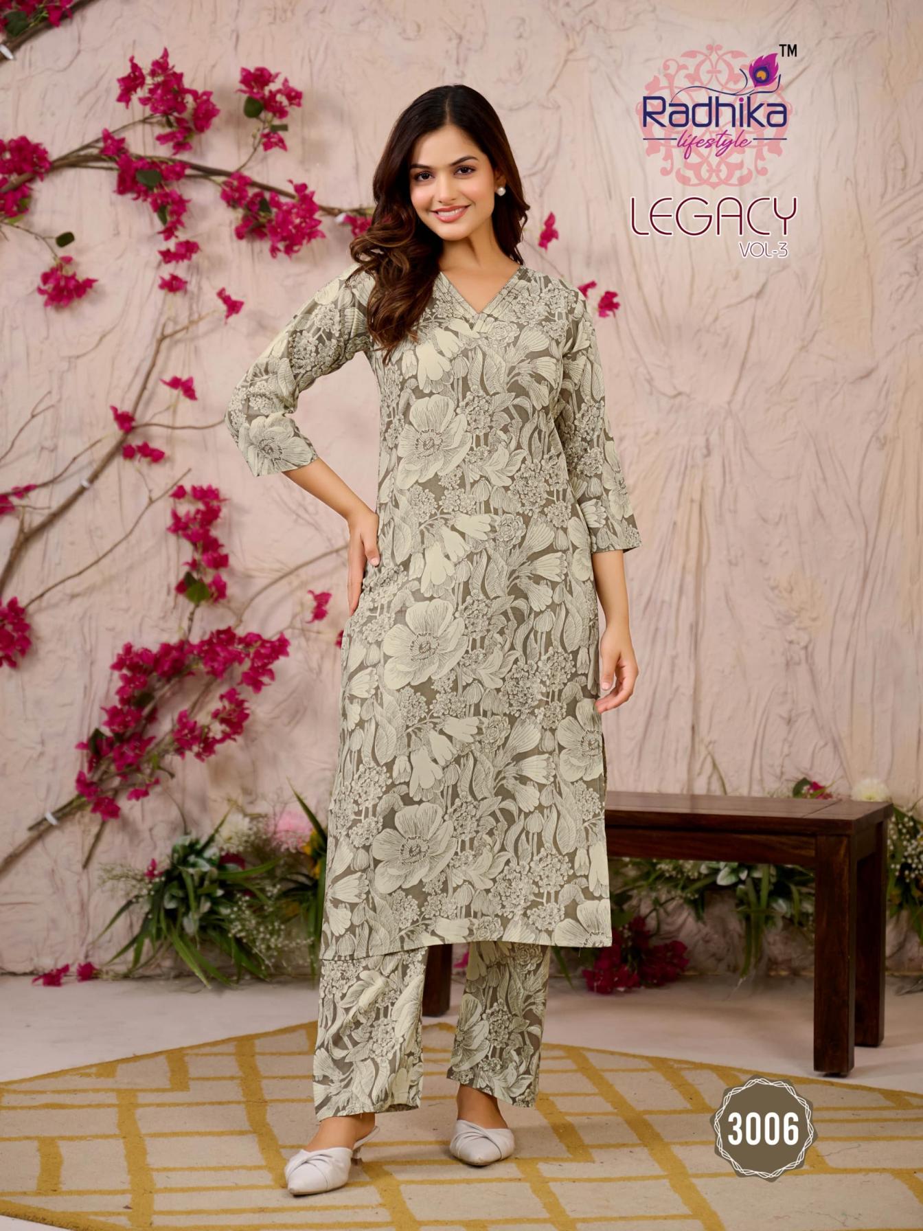 RADHIKA LIFESTYLE LEGACY VOL 3 FULL STITCH PLUS SIZE RAYON STYLISH CO-ORD 