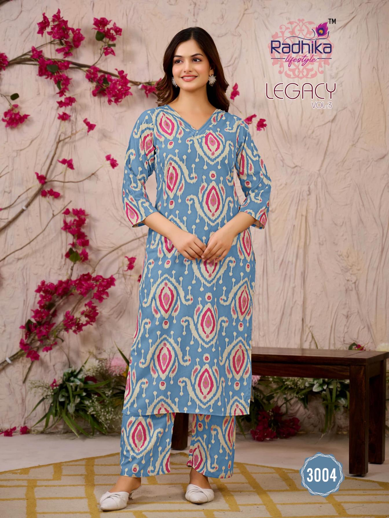 RADHIKA LIFESTYLE LEGACY VOL 3 FULL STITCH PLUS SIZE RAYON STYLISH CO-ORD 
