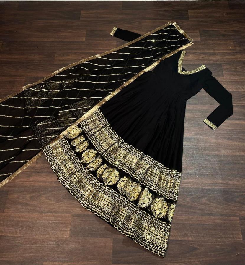LW 9150 COLORS READYMADE FAUX BLOOMING PARTY WEAR GOWN WITH DUPATTA 