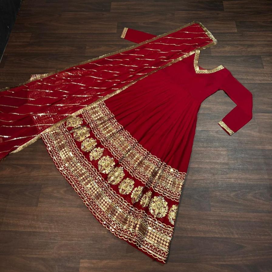 LW 9150 COLORS READYMADE FAUX BLOOMING PARTY WEAR GOWN WITH DUPATTA 