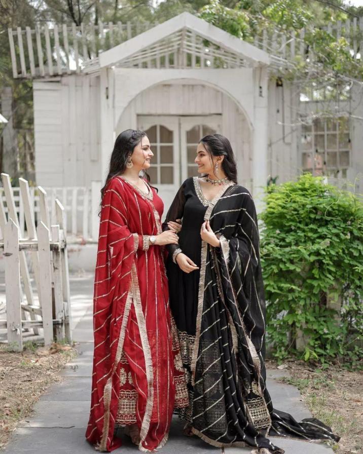 LW 9150 COLORS READYMADE FAUX BLOOMING PARTY WEAR GOWN WITH DUPATTA 