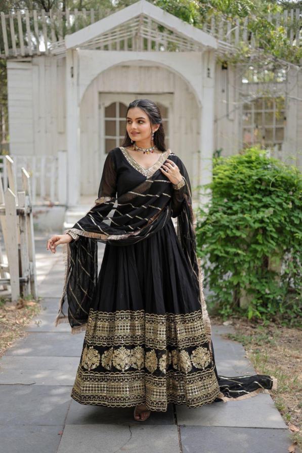 LW 9150 COLORS READYMADE FAUX BLOOMING PARTY WEAR GOWN WITH DUPATTA 