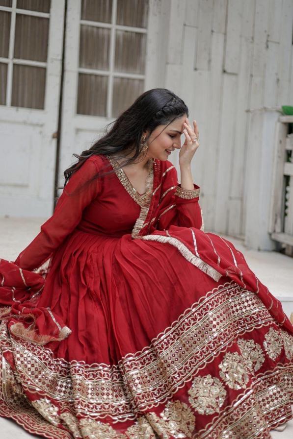 LW 9150 COLORS READYMADE FAUX BLOOMING PARTY WEAR GOWN WITH DUPATTA 